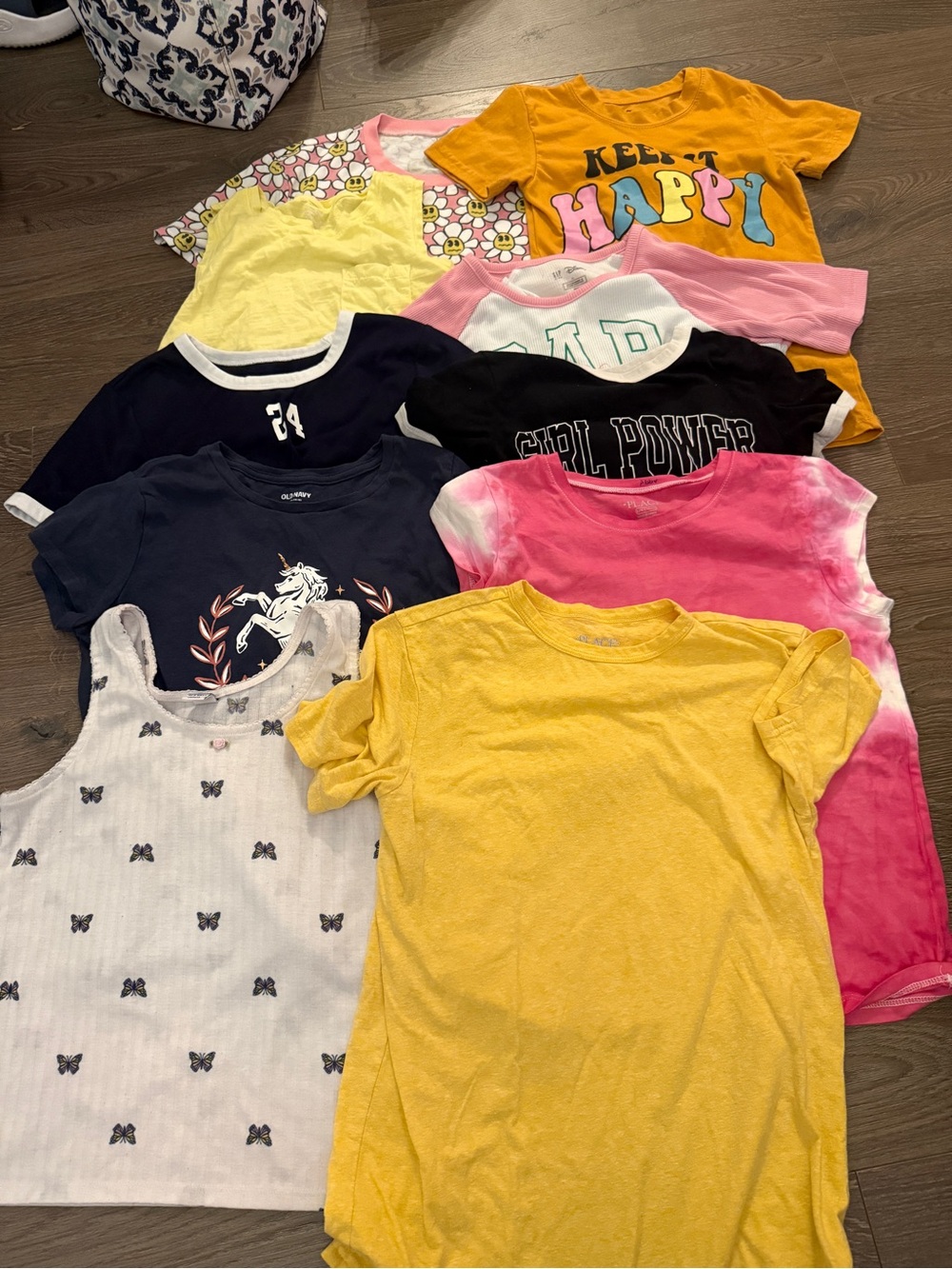 Mixed Girls' Tops Pack - Yellow, Pink, Navy, Black, White
